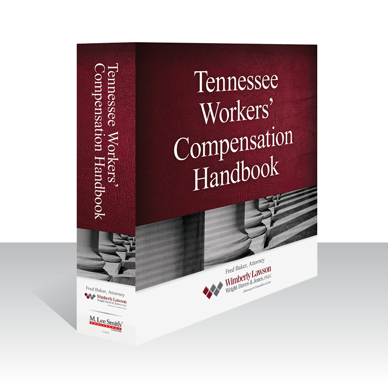 Book titled 'Tennessee Workers' Compensation Handbook' on a white background